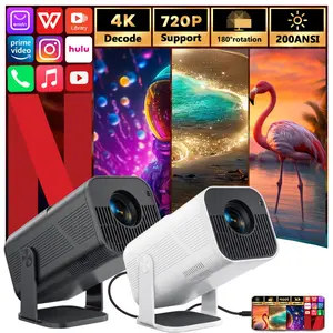AMOVFILM Mini Projector 4K Support, Native 1080P, WiFi & Bluetooth, Portable Projector with 180° Rotatable Stand for Home & Bedroom