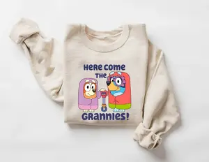 Blueey And Bingo Here Come The Grannies Sweatshirt, Grannies Shirt, Blueey and Bingo Shirt, Family Matching Shirt, Blueey Mother's Day Shirt