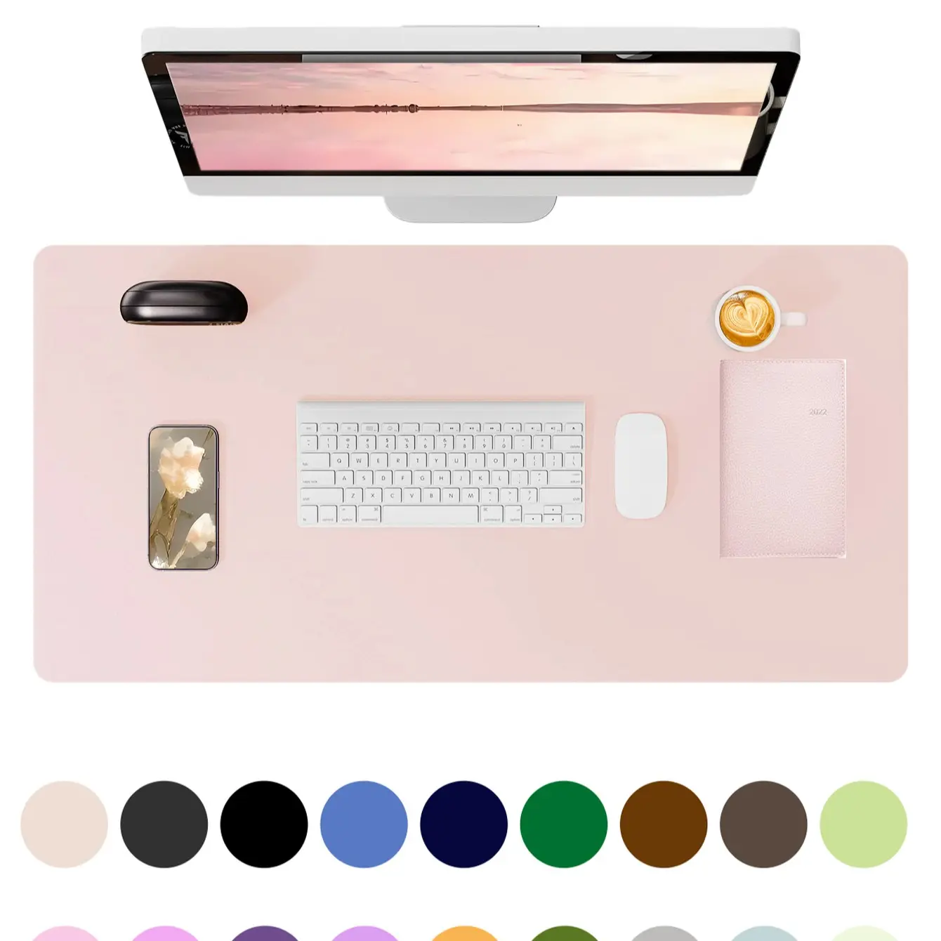Leather Mouse Pad Desk Mat, Office Mouse Pad, Waterproof Non-Slip Full Coverage, Multiple Sizes and Colors Available, Durable Vulcanized Rubber Material