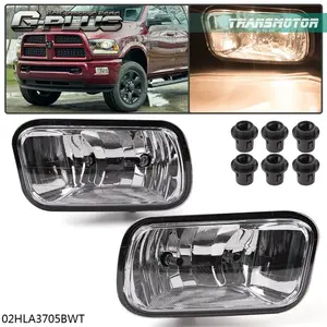 Bumper Fog Lights Lamps with Bulbs Fit for 2009–2012 Dodge Ram 1500 & 2010–2018 Ram 2500 3500