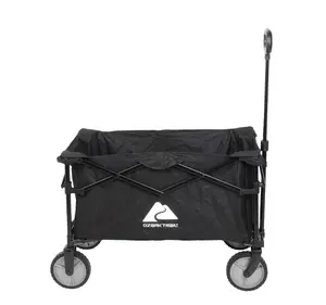 Durable Heavy Load Multi-Purpose Utility Wagon Black 24 Inch Tall Rolling Bucket Cart for Carrying Equipment Supplies and Daily Essentials
