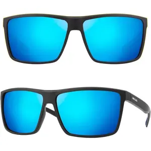 Polarized Big Sunglasses for Men Women with Big Heads UV 400 Protection 8125 angular glasses bioptic telescopic costa Adjustable Round