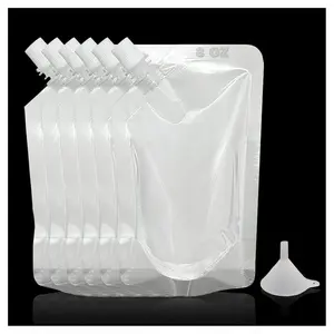 6-Piece 8oz Reusable Plastic Drinks Flasks for Sneaking with Funnel