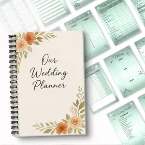 1pc 5.5x8.3inch Wedding Planning Handbook - Elegant Bride Handbook and Wedding Record Book, suitable for wedding planning and organization notebooks