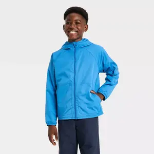Boys' Windbreaker Rain Coat - All In Motion Blue L