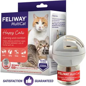 FELIWAY MultiCat Calming Pheromone Diffuser, 30 Day Starter Kit (48 mL)