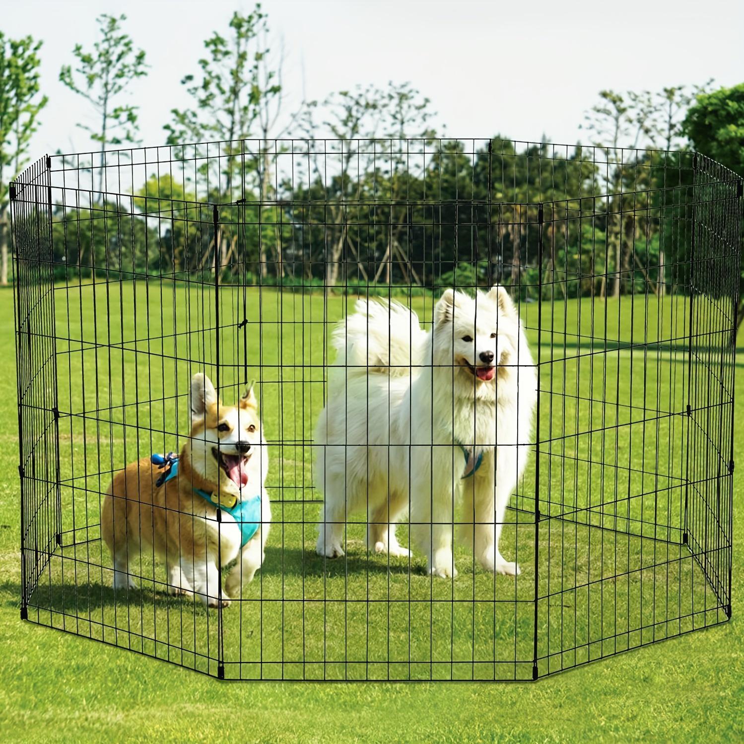 24/30/36/42/48 (H) Inches Pet Playpens for Dogs, Foldable Metal Wire Pet Fence Barrier, Indoor Outdoor Dog Gate for Large, Medium And Small Pets