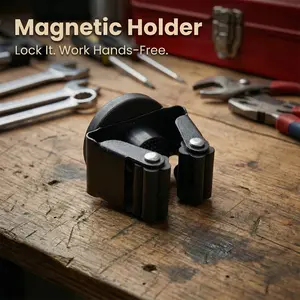 Magnetic Work Light Mount with Anti-Slip Rubber Grip, Heavy Duty Magnetic Light Holder for Garage, Car Repair, Workshop, RV & Van