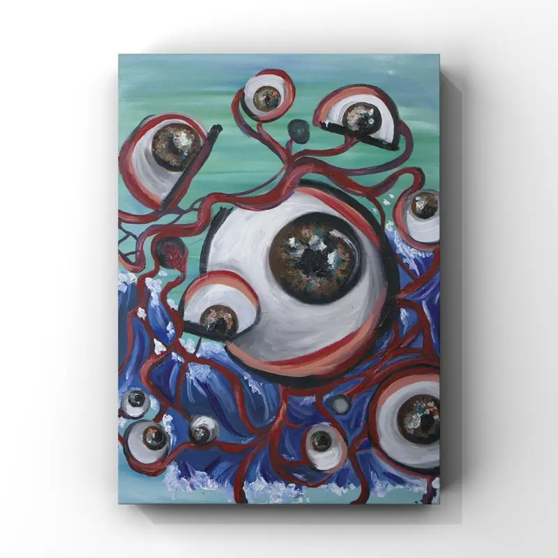 “EYE OF THE BEHOLDER” 18x24 inches original oil painting by Keyla Maria Alves 2022 (Ready to hang)