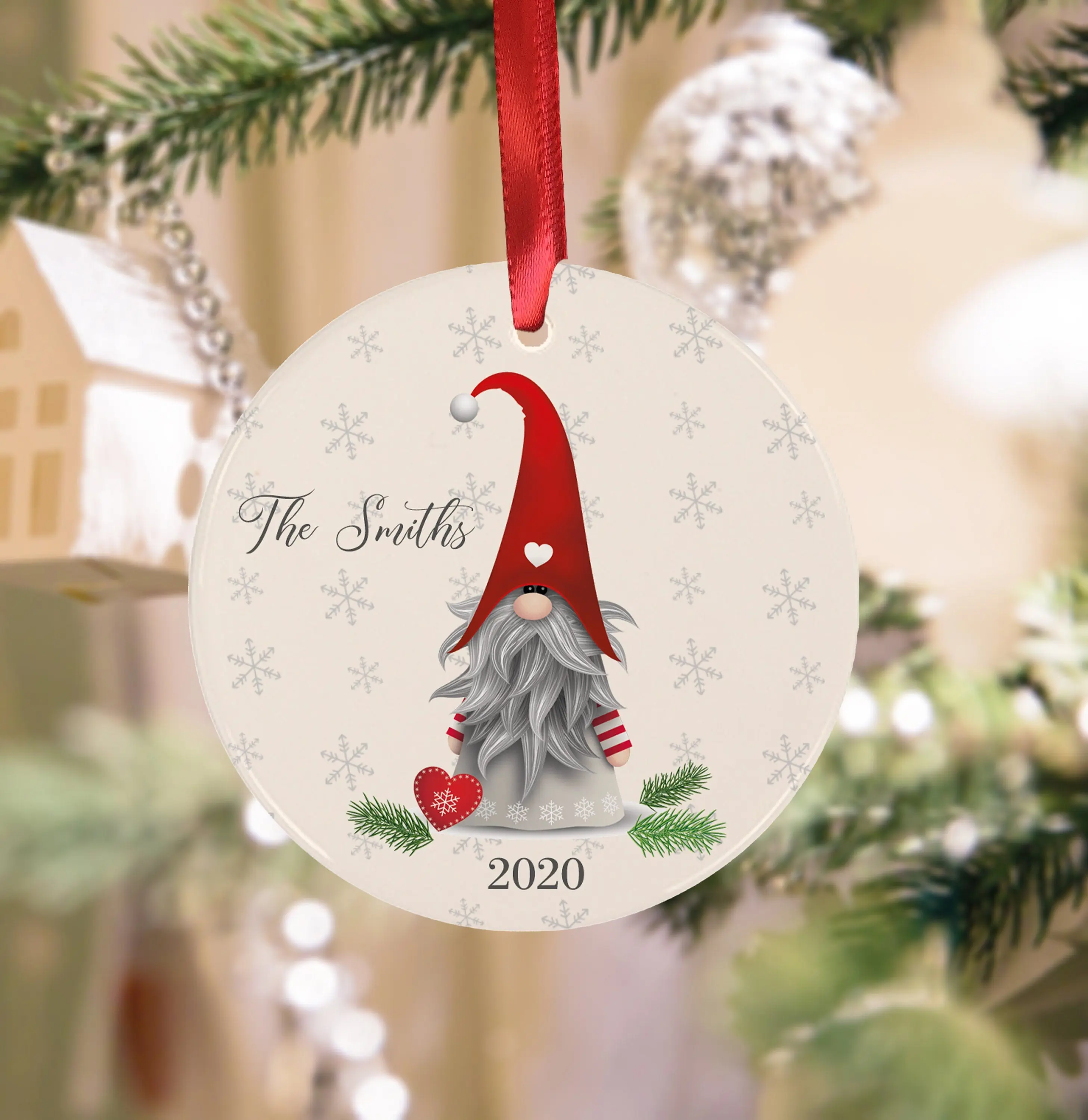 Personalized Christmas Gnome Family Ornament  Christmas Ornament Keepsake, Christmas Ornament, Custom Ornament.