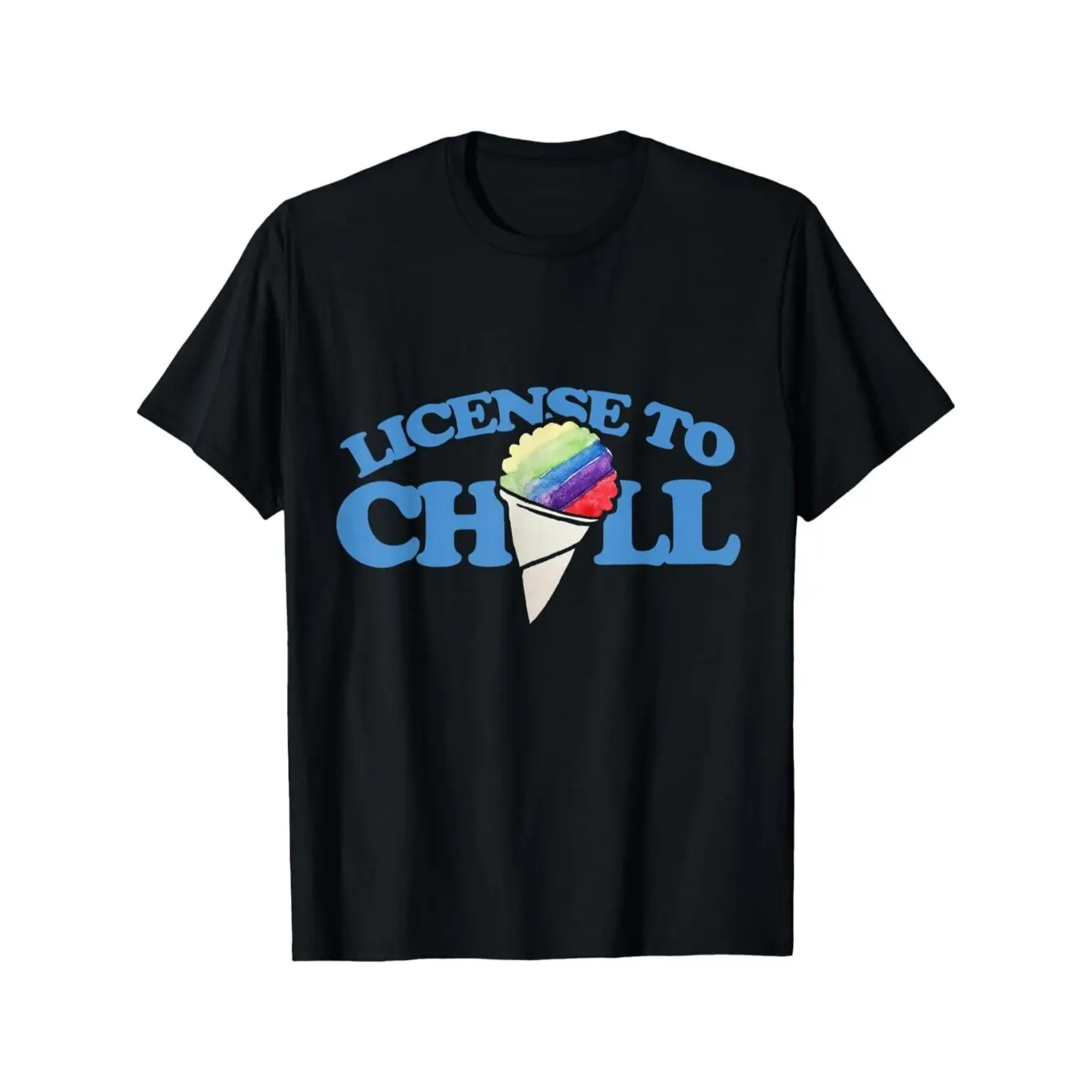 Men's license to chill snow cone retro 80s Graphic T-Shirt - Short Sleeve Crew Neck Regular Fit Casual Wear |   Soft & Breathable Fabric, Durable Print, Everyday Comfort, Machine Washable, retro fun vintage casual couple wear
