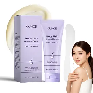 Hair Removal Cream for Women & Men, Plant-Based Gentle Depilatory Cream for Sensitive Skin, Fast-Acting Painless Hair Removal for Legs, Arms, Underarms, Bikini Line & Body, 2-in-1 Formula with Spatula, 3.53 fl oz