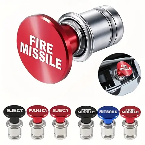 Eject Fire Missiles Button Car Cigarette Lighter, 12V Replacement, Car Interior Decoration for Most Vehicles car  charms Automotive