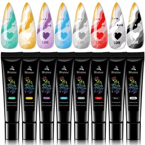 Nail Stamping Gel Polish, 8 Colors Stamping Polish Red Black White Purple Blue Silver Soak Off Printed Polish UV Stamp Nail Polish for Nail Stamp Plate Stamper DIY Nail Art Design