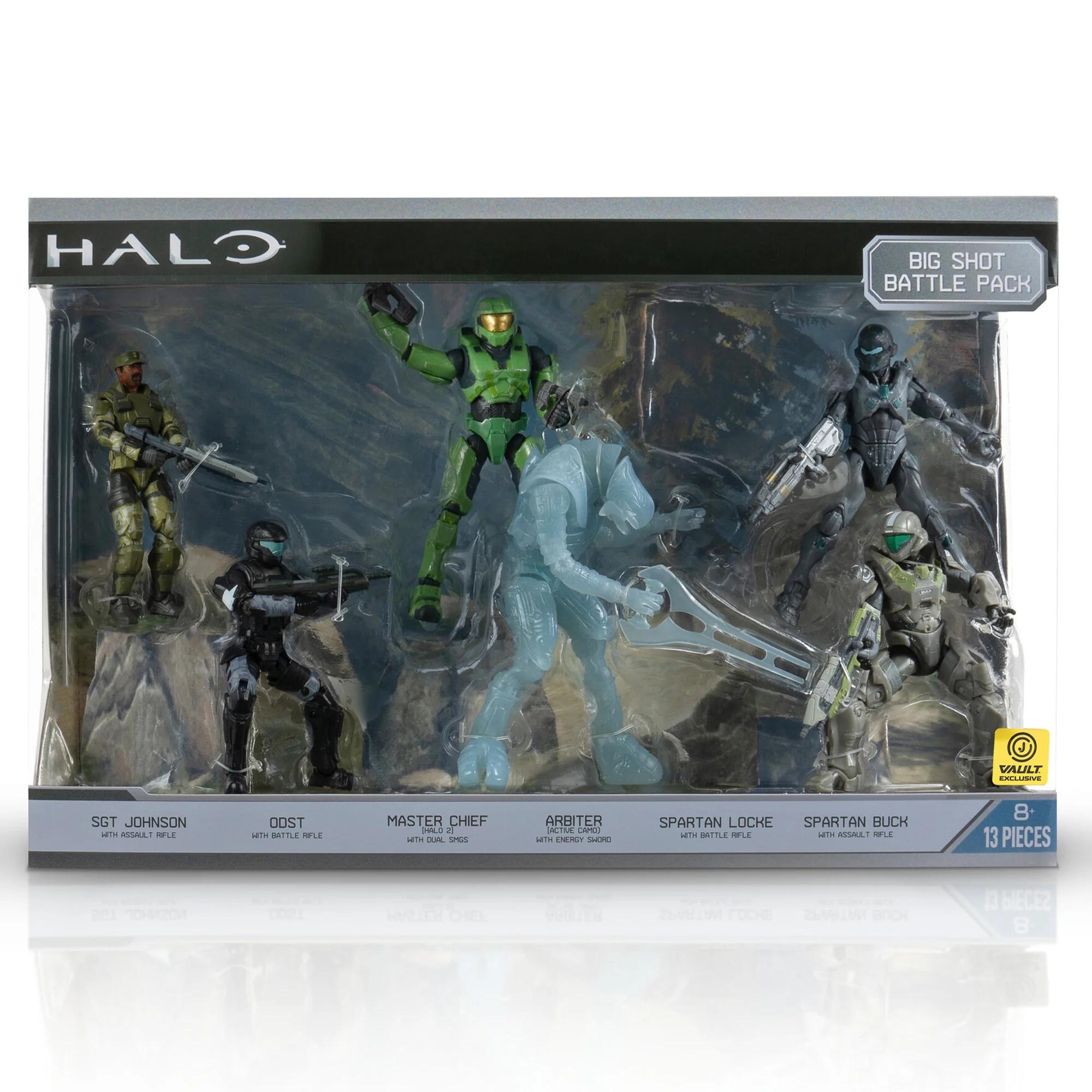 Halo Big Shot Battle Pack - Collectible Figures in Various Outfits in a Complete Packaging