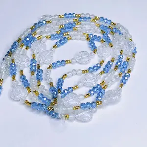 The Glow in the dark Waistbeads, women Adormnent Body jewelry, 50 inches, Tie on Female Daily.
