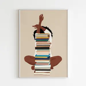 1pc Woman Art Print, African American Wall Art, Digital Art Poster, Artwork, Unframed Canvas, High-Quality Home Decor, No Frame Painting