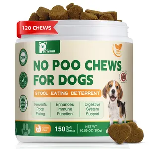 Petrivium No Poo Chews - Coprophagia Deterrent for Dogs, No Poop Eating Deterrent for Dogs, Stopping Dog from Eating Poop Supplement with Probiotics & Digestive Enzymes 150ct