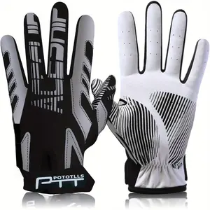 1 Pair Premium Golf Batting Gloves, High Grip Breathable Full Finger Gloves for Adult Players