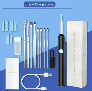 1080P HD Ear Wax Removal Tool with Camera, 6 Ear Spoon Set, Rechargeable USB/Battery Dual Power, tar Cleaning Device for Safe Ear Care Waterproof Ear Cleaning Tool Ear Wax Removal Kit Ear Scoop with Camera Cleaner Camera Kit Wireless Visual Ear Cleaner