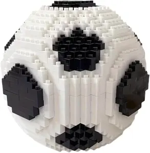 Desk Decor - Mini Football Sports Classical Ball Model Soccer Building Assemble Toy Kit with 700+ Micro Mini Blocks - Great Gift for Active Adults' Leisure Moments