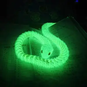 3D Printed Glow-In-The-Dark Viper Full Joint Movable Realistic Artistic Decorative Desktop Ornament Gift, Indoor Decor, Living Room Study Decoration
