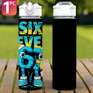 [750ml Leak-proof Space Cup] Large Leak-proof Funny Number 67 Plastic Water Bottle | Portable Rope Straw Cup with Lock for Outdoor Travel