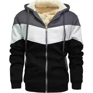 Men's Winter Fleece Thermal Sherpa Lined Warm Thick Hooded Jacket Outerwear