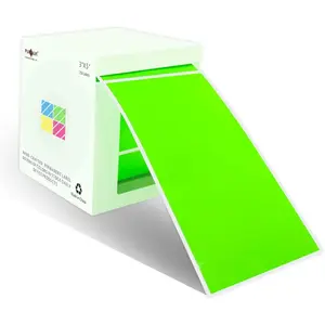 Rectangle and Square Adhesive Color Coding Inventory Stickers, 250 Per Dispenser Box (Fluorescent Green), in Inch