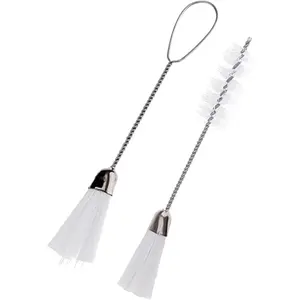 Bundle of 2 Pieces Double Ended Sewing Machine Cleaning Brush White Color Multi Functional Dust Cleaner Quilting Remover Staple Double Applicator Brush Work Box Tool Sewing Tools Accessory