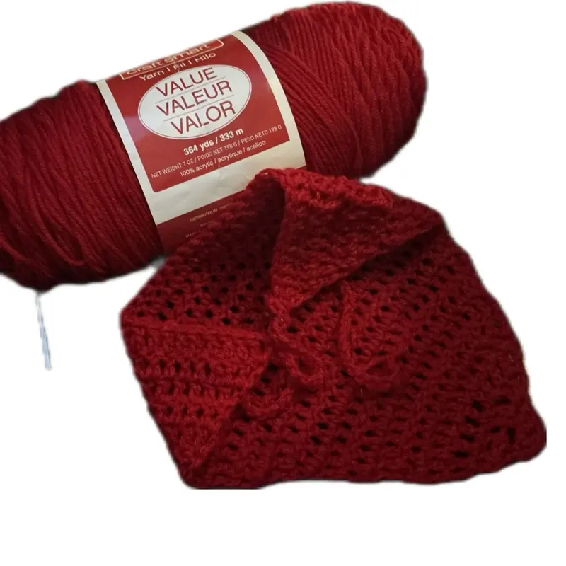 Red Crochet Bandana, Stylish Handmade Accessory for Daily Wear, Lightweight Head