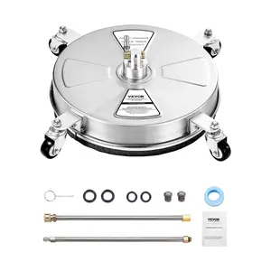 VEVOR 15" Pressure Washer Surface Cleaner 4 Wheels 4000 Max PSI 2 Extended Wands