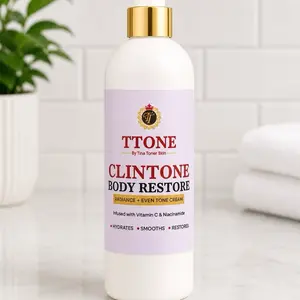 TINA TONER CLINTONE  Glow  Restore FACE and body restoration  Lotion   Clean Face, body  with Vitamin C, aloe  and  Collagen