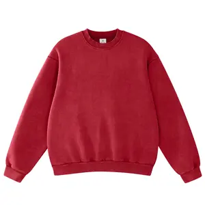 FAIABLE Unisex Oversized Crew Neck Sweatshirt for Women and Men – Heavyweight Vintage Wash Pullover, Soft Thick Cozy Streetwear Top for Casual Daily Wear, Fall and Winter Fashion