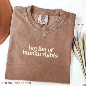 Comfort Colors Big Fan Of Human Rights Minimalist Tee No Human Is Illegal Radicalized By Basic Decency Make America Kind Again Practice Empathy