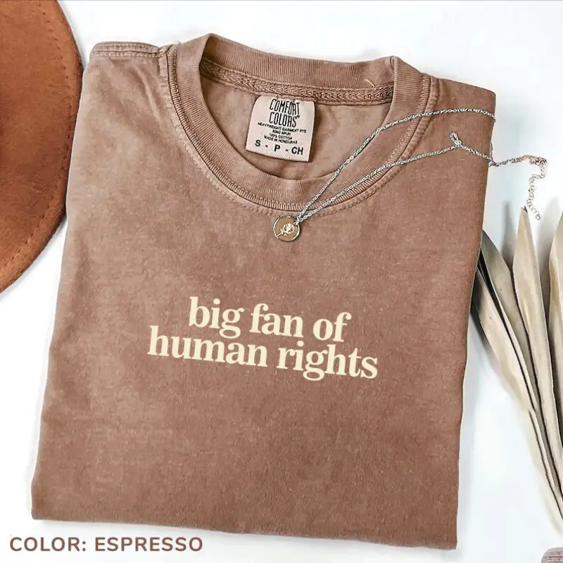 Comfort Colors Big Fan Of Human Rights Minimalist Tee No Human Is Illegal Radicalized By Basic Decency Make America Kind Again Practice Empathy