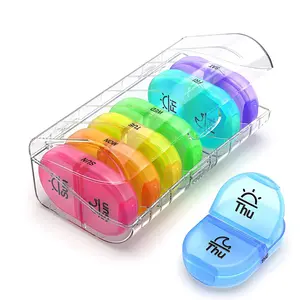 Weekly Pill Storage Box, 7 Days Pill Organizer, Daily Medication Storage Box, Home Organizer For Healthcare, Medication, Vitamins, Fish Oils, Supplements