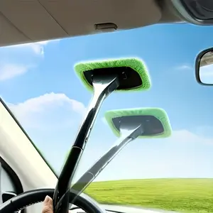 1-Pack, Easy To Hold Long Handle Car Windshield Cleaner - Easily Protects And Illuminates Your Windows As Well As Bathroom And Kitchen Glass Surfaces