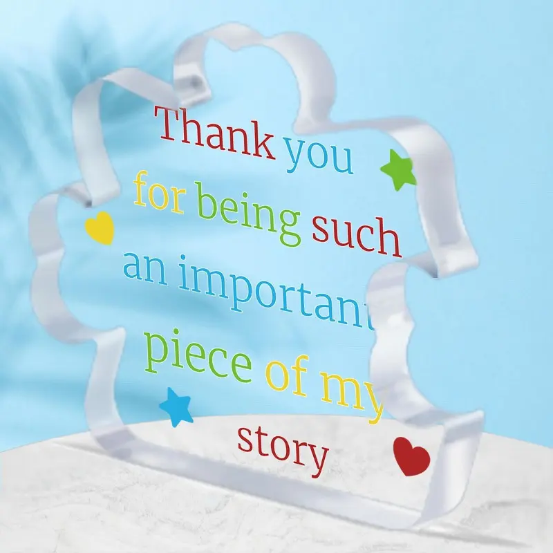 Acrylic Plaque, Puzzle-shaped, Appreciation Gifts For Women, Men Thank You Engraved Acrylic Block Heartwarming Teacher, Gift Cute Student Teacher Gifts, Novelty Daycare Teacher Gift - Wedding Birthday Thanksgiving Christmas Day