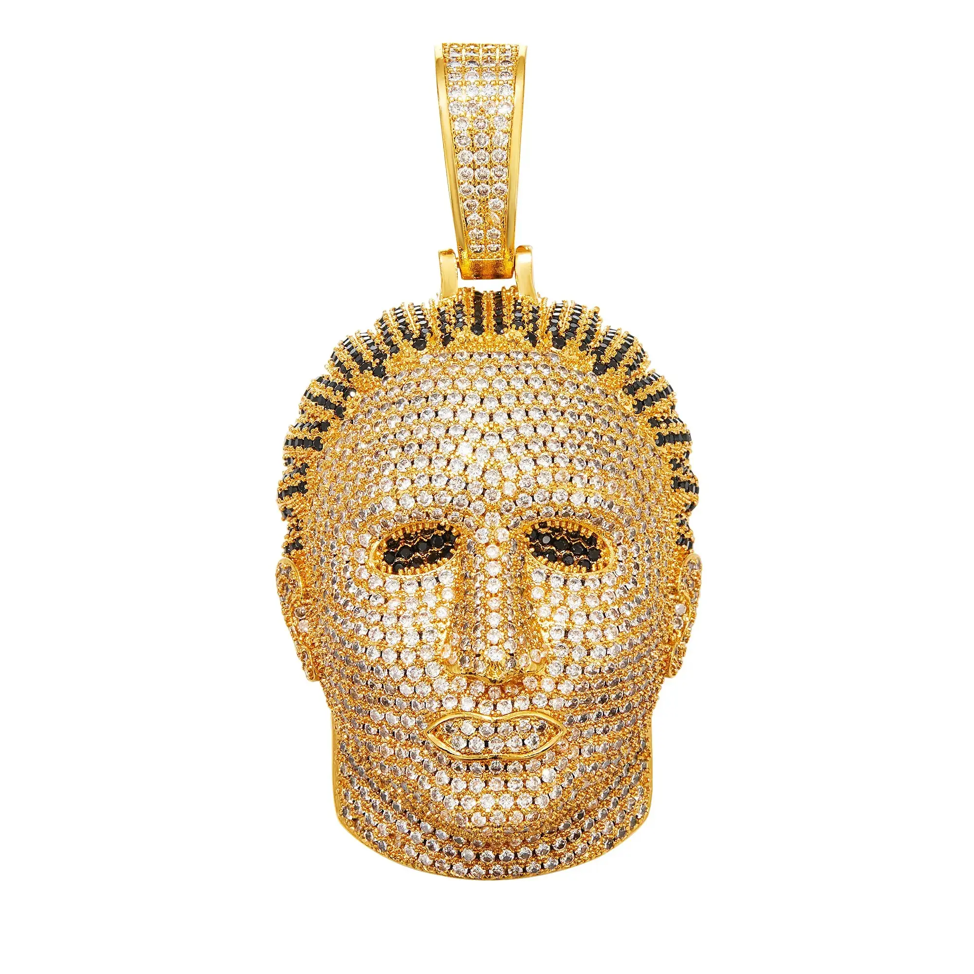 ced Out Michael Myers Mask Pendant Necklace with Multiple Gold Chain Options | Horror Movie Character Hip Hop Jewelry | Gold Tone Bling Necklace for Men Women Fans layering everyday jewel evry