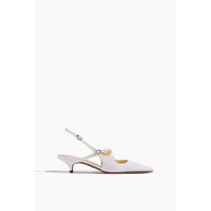 Slash Crossover Slingback Pumps in White