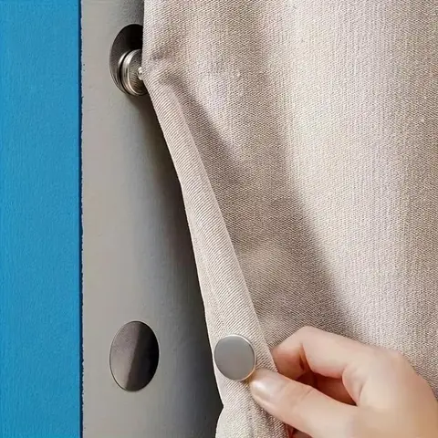 Magnetic Curtain Buckle, 12pcs Set Magnetic Curtain Hooks, Window & Shower Curtain Tiebacks, Home Decor Accessories, Easy-to-Install, Durable & Secure Curtain Closures, Curtain Tie Backs For Curtains