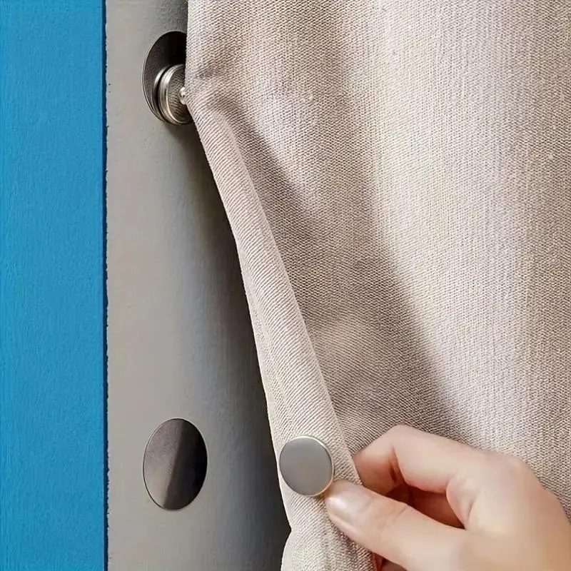 Magnetic Curtain Buckle, 12pcs Set Magnetic Curtain Hooks, Window & Shower Curtain Tiebacks, Home Decor Accessories, Easy-to-Install, Durable & Secure Curtain Closures