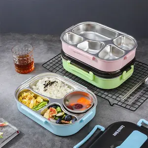 1pc 304 stainless steel lunch box with compartments for insulation, adult and office workers, bento box, lunch box plate, portable sealed lunch box, lunch box with tableware, lunch box with lid, Insulated bento box