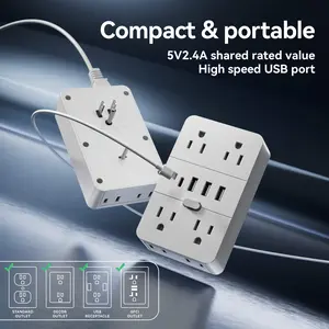 Multifunctional Power Extender With 8 AC Sockets, 3 USB Ports And 1 Type-C Port. Power Socket Converter, Multi-plug Adapter, One-key Switch Button, Built-in Overload Protector. Suitable For Home, Dormitory, School And Office Use.