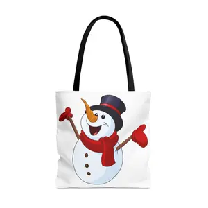 Tote Bag (AOP), snowman, Christmas, holiday, snow versatile handbag