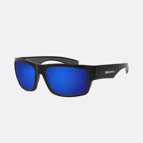 Bomber Eyewear Tiger Bomb Men's Safety Sunglasses - Unisex Wraparound Full Frame, ANSI Z87+ Certified, Floating, UV Protection, Polarized/Standard Lenses, Medium Fit for Oval/Round Faces, Construction Job Site Use