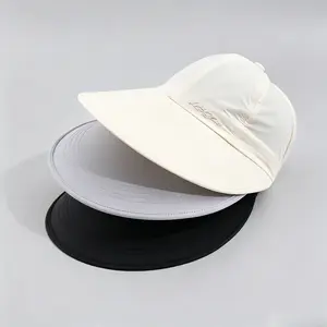 Women's Sun Protection Hat — Quick-Drying Outdoor Baseball Cap & Men's Duckbill Cap — Extra-Wide Brim Open-Top Sun Visor (Ponytail-Friendly)