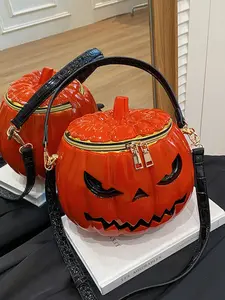 Halloween Pumpkin Crossbody Bag Set, 7 Unique Designs, Party Style, Glossy Finish, Perfect for All Seasons, Trendy