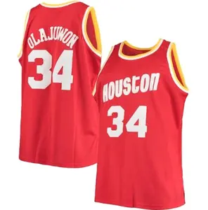 Vintage #34 Houston Basketball Jersey, Classic Red Throwback Sports Tank, Retro 90s Fan Apparel, Unisex Sleeveless Jersey, Old School Basketball Outfit, Hardwood Style Streetwear, Iconic Sports Gift